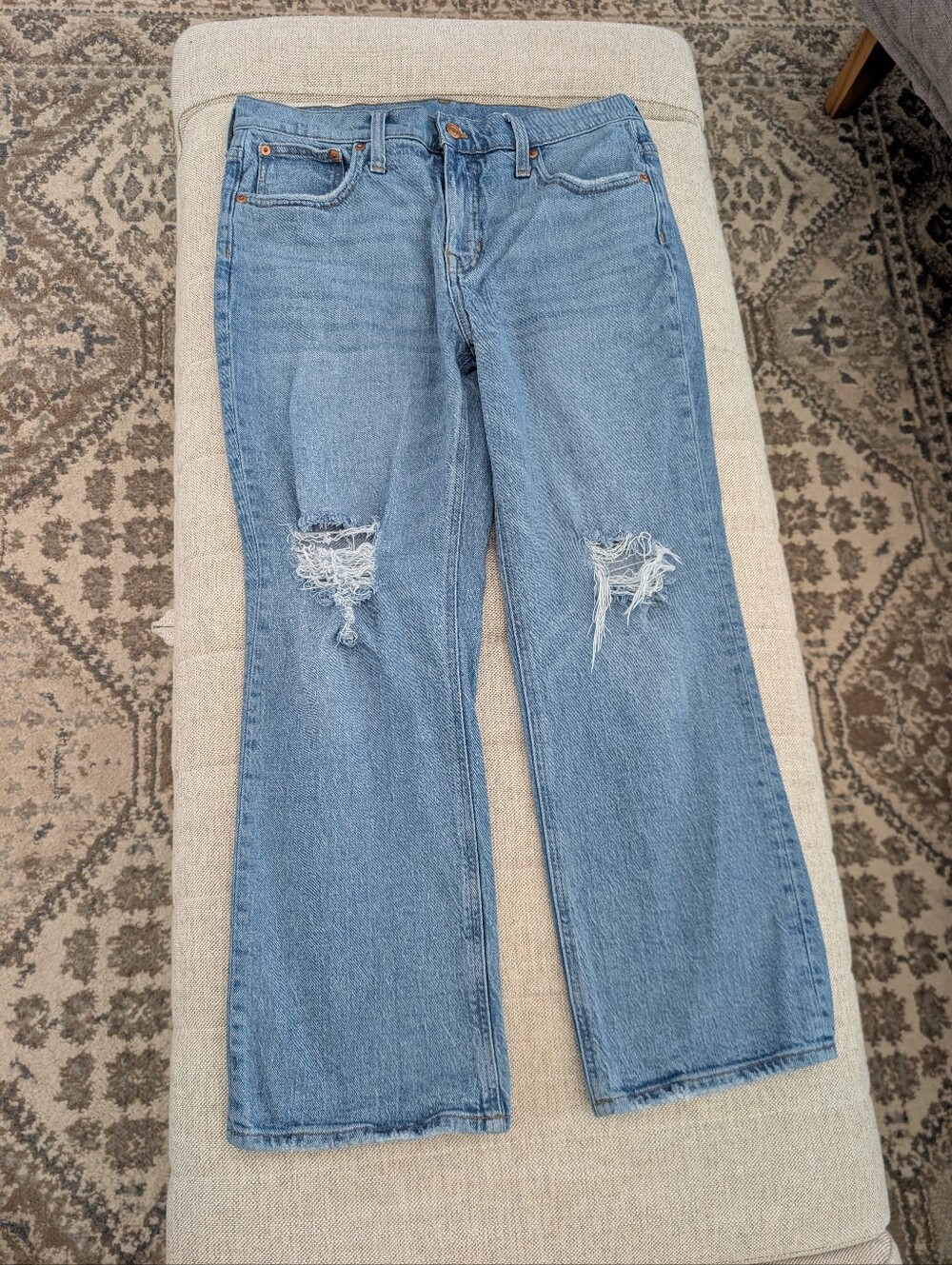 J.Crew 9" Billie Demi Boot Crop Distressed Jeans Size 29